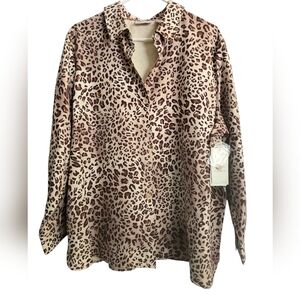 2X leopard shirt (fuzzy/velvety) NWT